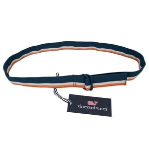Vineyard Vines Ribbon‎ D-Ring Belt Mens Large Blue Orange Striped 3B001089